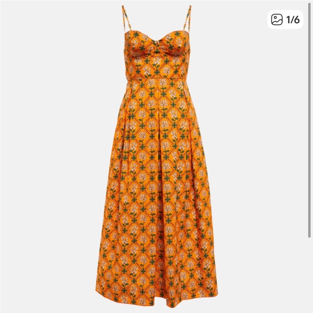 Agua Bendita Vibrant Orange Floral Maxi Dress - Picture 3 of 3